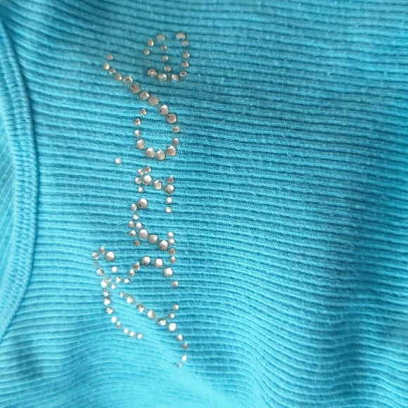 Girl Extraordinaire Tiffany Blue "Bride" Tank Top for Bachelorette Party Size S - Picture 4 of 4